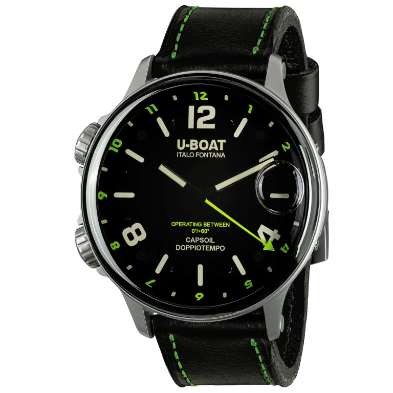 Men's Swiss Autumn Edition-U-Boat Men's Watch Capsoil Doppiotempo 55mm Black Green Rehaut 9676