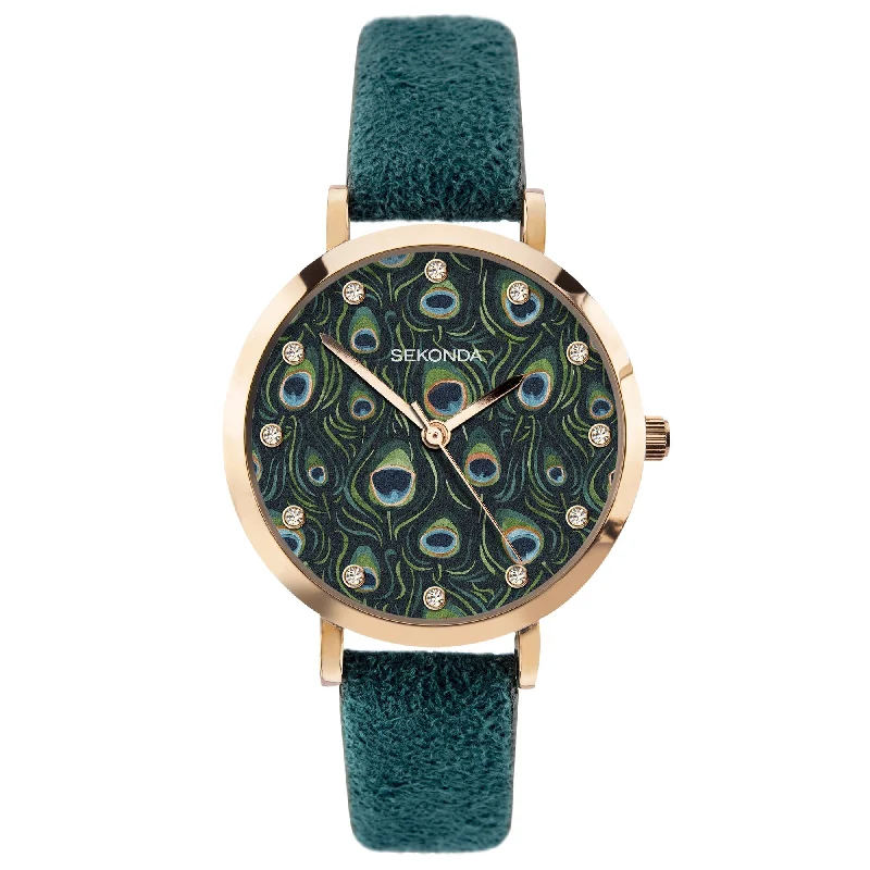 Men's German Made Design Dress Watches-Sekonda 40021 Ladies Dark Green Watch