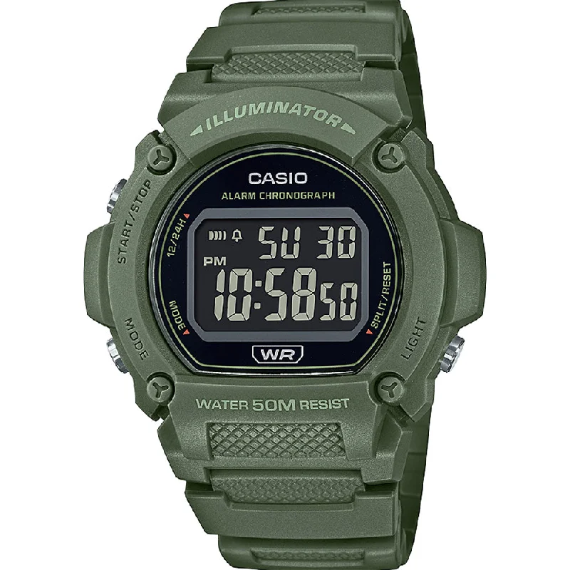 Mens Extra Large Smart Watches-Casio W219HC-3B Earth Colour Digital