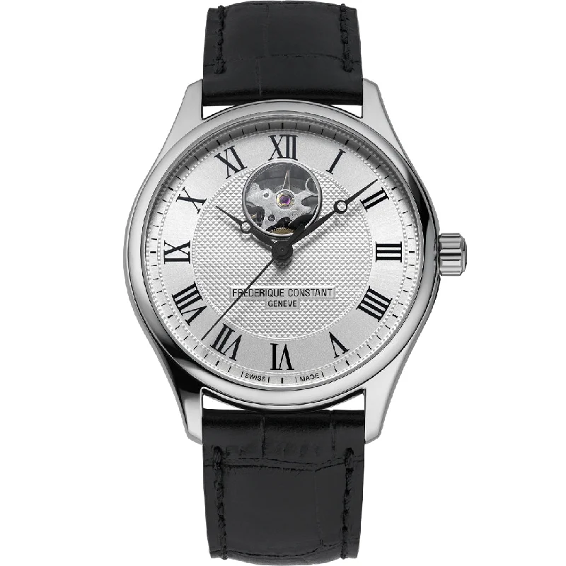 Men's Quartz Movement Style Men's Watches-Frederique Constant Men’s Fc Classic Heart Beat Auto Black Watch  FC-310MC5B6