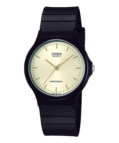 Unisex Engraved Design Watches-Casio MQ-24-9E Unisex Gold Black Digital Watch