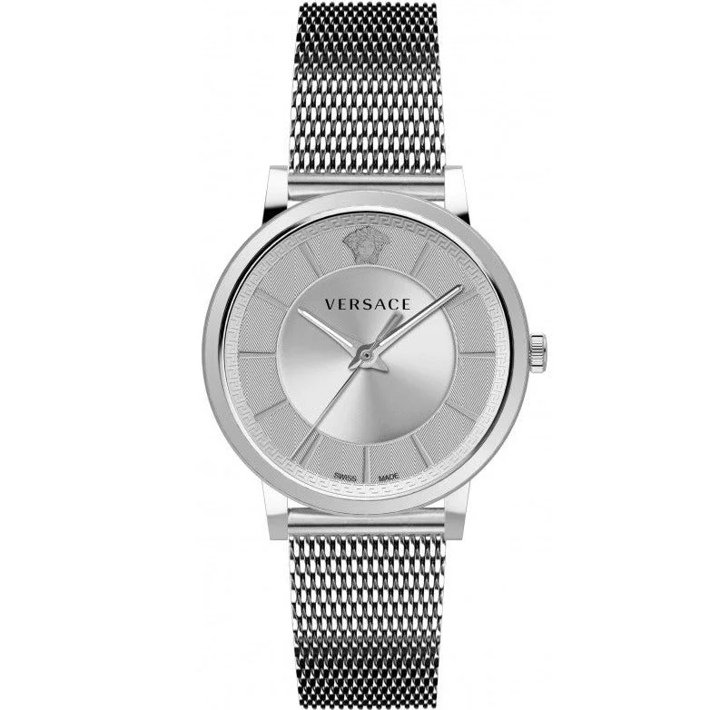 Men's Swiss Engagement Edition-Versace Men's Watch V-Circle Silver Bracelet VE5A00420