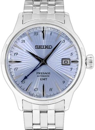 Men's Retro Design Dress Watches-Presage Cocktail Time GMT Blue Ref. SARY241