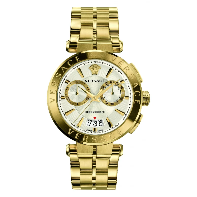 Men's Swiss Analog Edition-Versace Men's Chronograph Watch Aion Gold VBR060017
