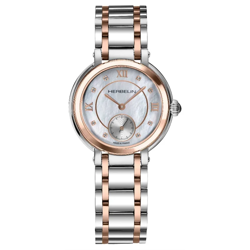 Men's Dive Watches with Compass -Herbelin Galet  Ladies Two-Tone Watch 10630BTR59