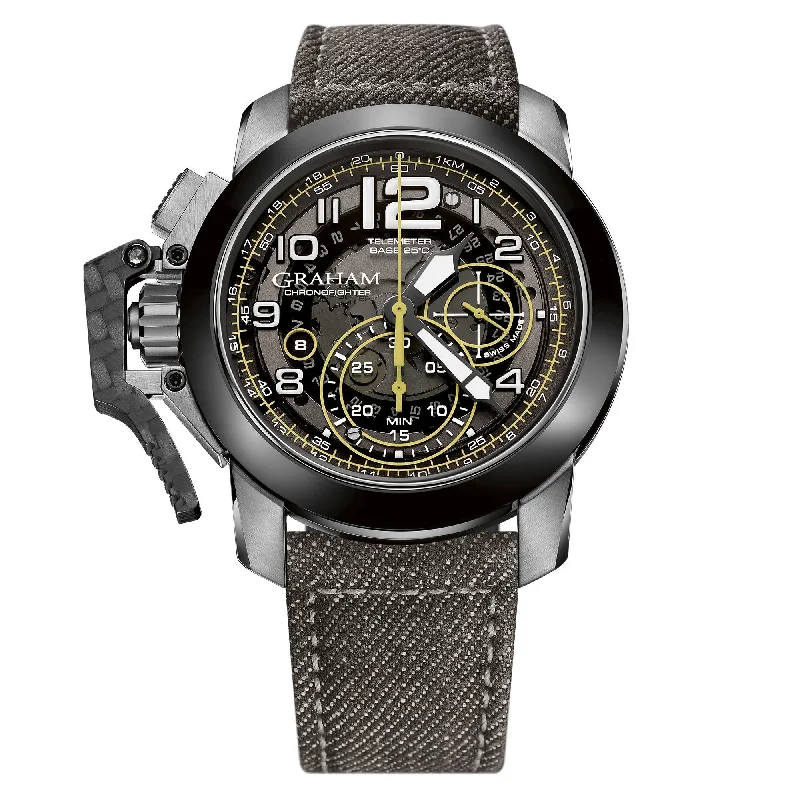Men's Field Watches Fashion-Graham Anthracite Chronofighter Steel Target Watch 2CCAC.B16A