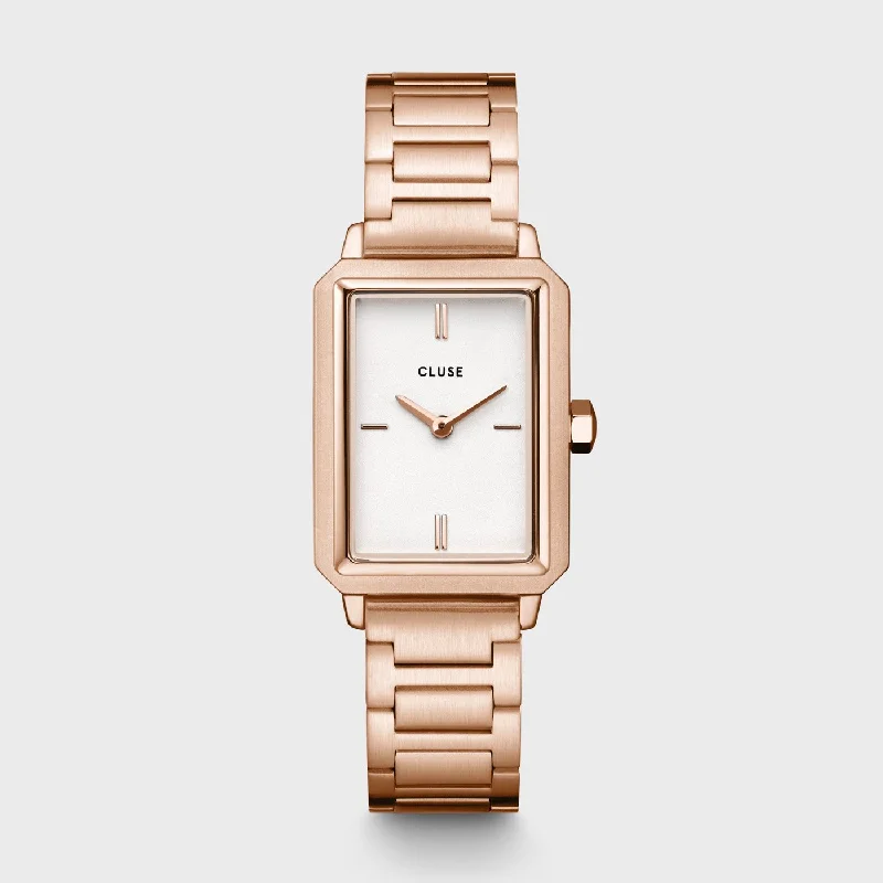 Women's Winter Design Mechanical Watches-Fluette Watch Steel, White, Rose Gold Colour