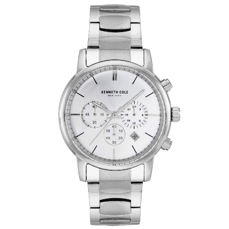 Men's Spring Dress Watches-Kenneth Cole Men's Silver Watch KC50955001