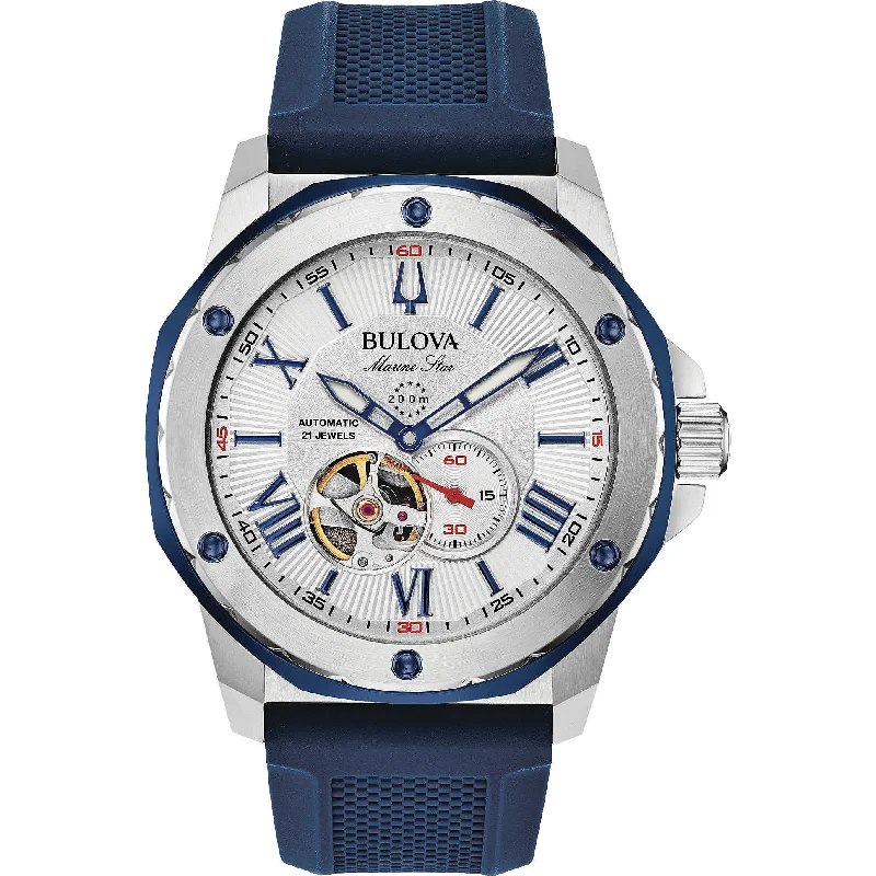 Men's Gift Design Sports Watches-Orologio Bulova 98A225 Sub Marine Star silver