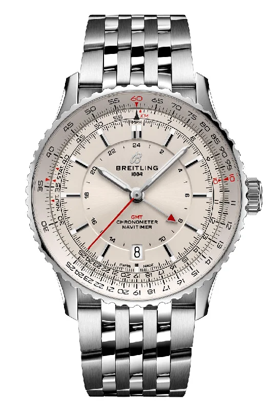 Men's Valentine's Day Style Dress Watches-Breitling Navitimer Automatic GMT 41 A32310211G1A1