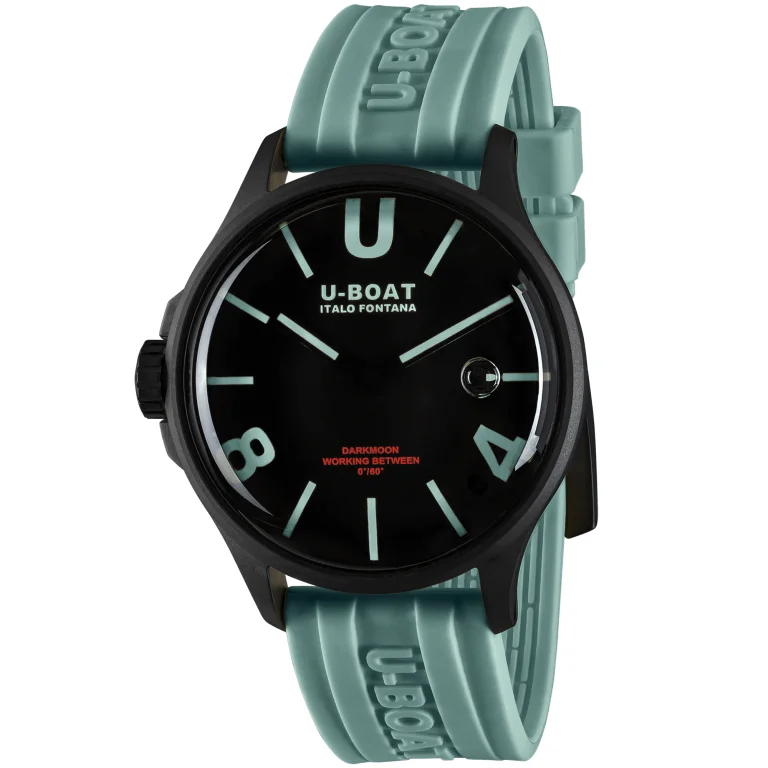Men's Swiss Monogrammed Edition-U-Boat Watch Darkmoon 44 Aquamarine Curve Black PVD 9526/A