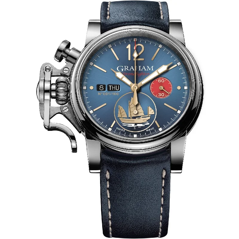 Men's Field Watches Allergy-Friendly-Graham Blue Chronofighter Vintage Watch 2CVAS.U15A Men's Field Watches Allergy-Friendly-Graham Blue Chronofighter Vintage Watch 2CVAS.U15A