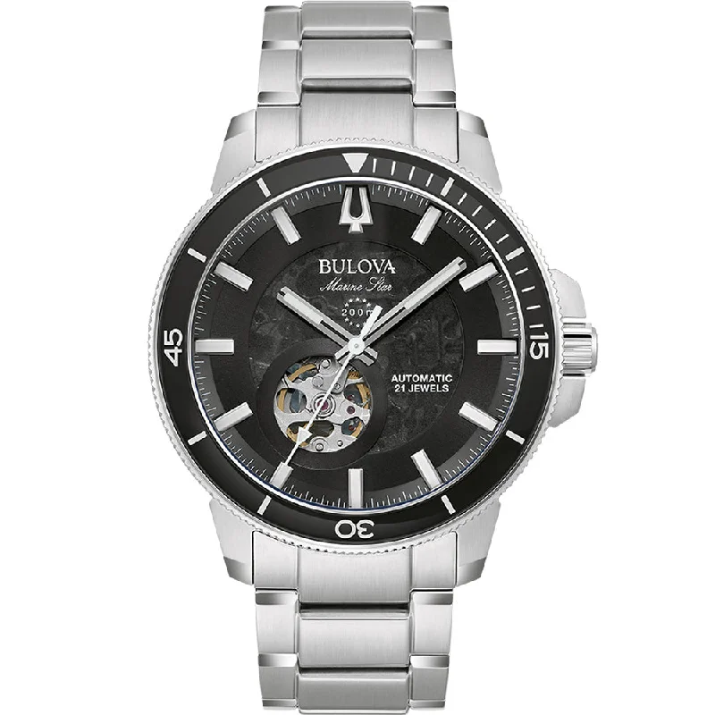 Men's Mechanical Watch Japanese Made Edition-Bulova 96A290 Marine Star Automatic