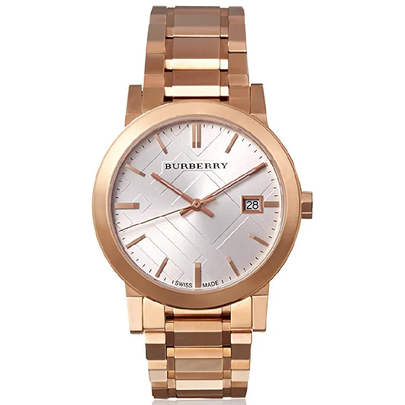 Unisex Medium Size Style Watches-Burberry BU9004 The City Rose Gold 38mm Watch