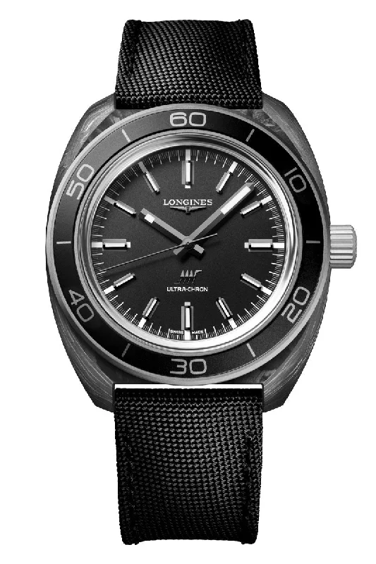 Men's Customized Design Dress Watches-Longines Ultra-Chron Diver Carbon L2.839.4.52