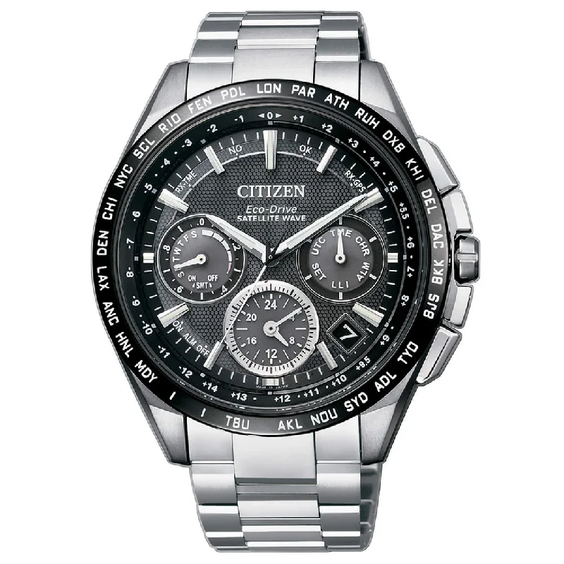 Men's American Made Design Sports Watches-Orologio Citizen CC9015-54E Satellite Wave quadrante nero