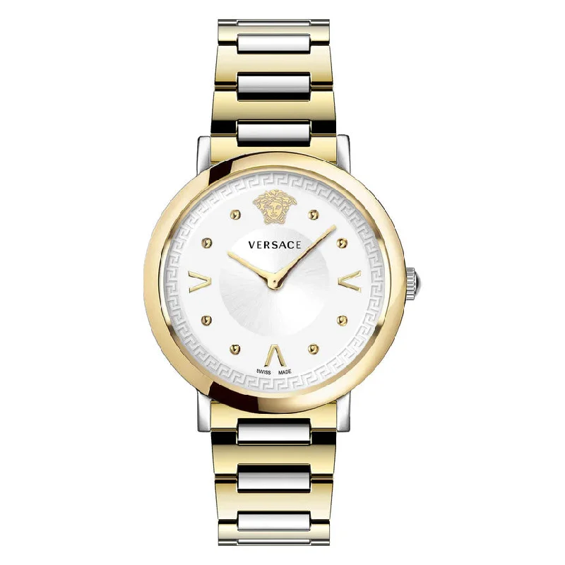 Men's Swiss Made Edition-Versace Ladies Watch Pop Chic White Two-Tone Bracelet VEVD00519