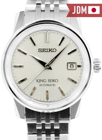 Men's Extra Large Style Dress Watches-“King Seiko KSK” Mechanical Automatic White Ref. SDKA005 Men's Extra Large Style Dress Watches-“King Seiko KSK” Mechanical Automatic White Ref. SDKA005