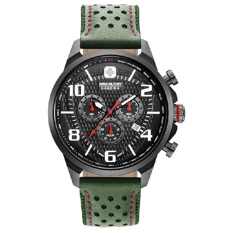 Men's Analog Dress Watches-Swiss Military Hanowa Airman Green Watch 06-4328.13.007
