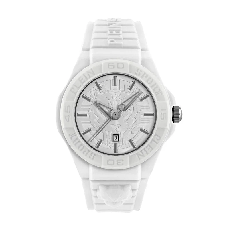 Unisex Kinetic Watches-Plein Sport New Fearless Unisex White Silver Watch PSHDA0324 Unisex Kinetic Watches-Plein Sport New Fearless Unisex White Silver Watch PSHDA0324