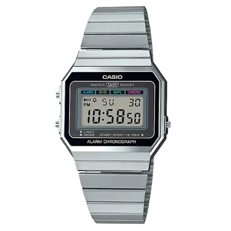 Men's Mechanical Classic Watches-Casio Watch Digital Vintage Classic Flat Link A700W-1ADF