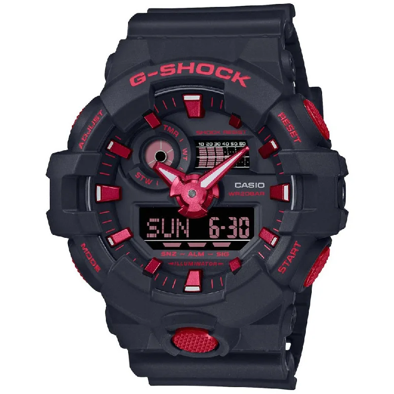 Unisex Hybrid Style Watches-Casio G-Shock Men's Black Watch GA-700BNR-1AER