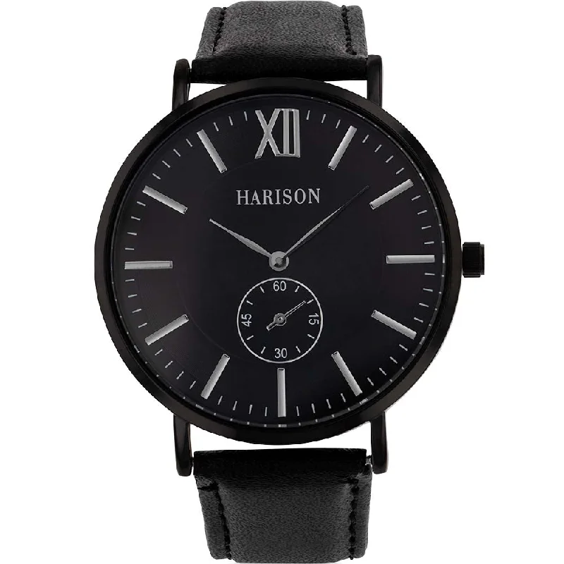 Men's British Made Style Digital Watches-Harison Black Watch *Imitation Sub Dial