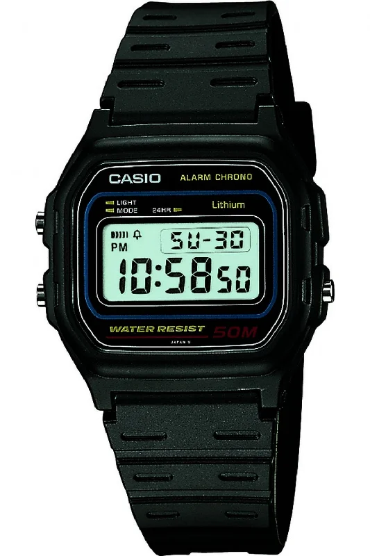 Unisex Vintage Style Watches-Casio Watch Chronograph Digital Black W-59-1VQES