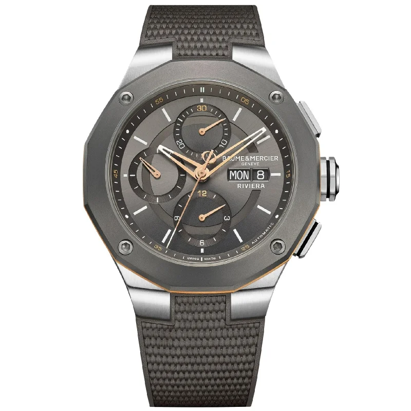 Men's Swiss Handmade Edition-Baume & Mercier Riviera Automatic Men's Grey Watch 10722 Men's Swiss Handmade Edition-Baume & Mercier Riviera Automatic Men's Grey Watch 10722