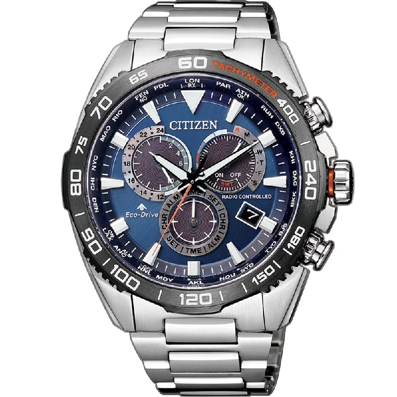 Men's Thin Case Design Digital Watches-Citizen Eco-Drive CB5034-82L Promaster Land