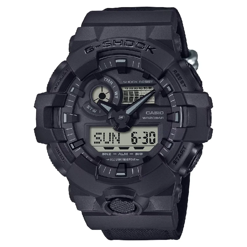 Men's Sophisticated Style Sports Watches-Orologio G-Shock GA-700BCE-1AER nero bigsize cinturino in cordura