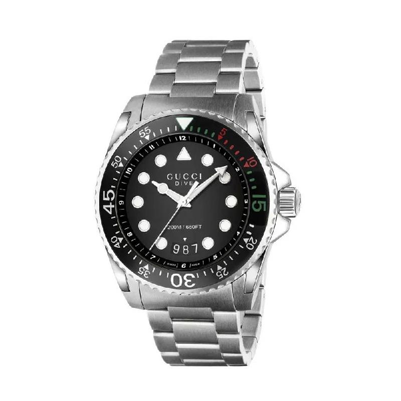 Men's Swiss Summer Edition-Gucci Dive Men's Black Watch YA136208A