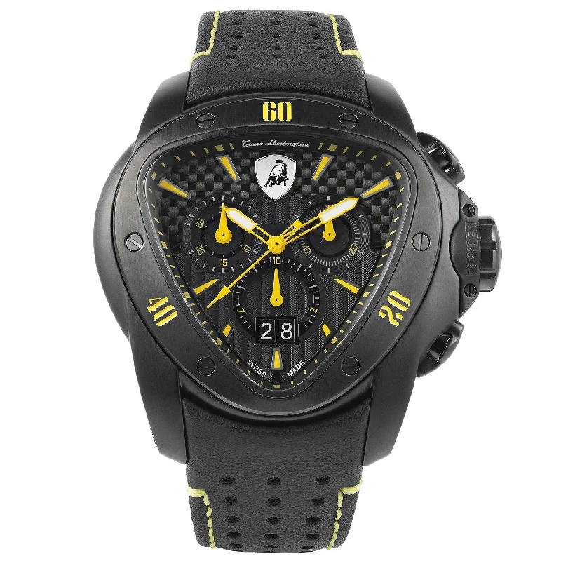 Men's Local Brand Design Dress Watches-Tonino Lamborghini T9SE Men's Black Spyder X Chronograph Watch Men's Local Brand Design Dress Watches-Tonino Lamborghini T9SE Men's Black Spyder X Chronograph Watch
