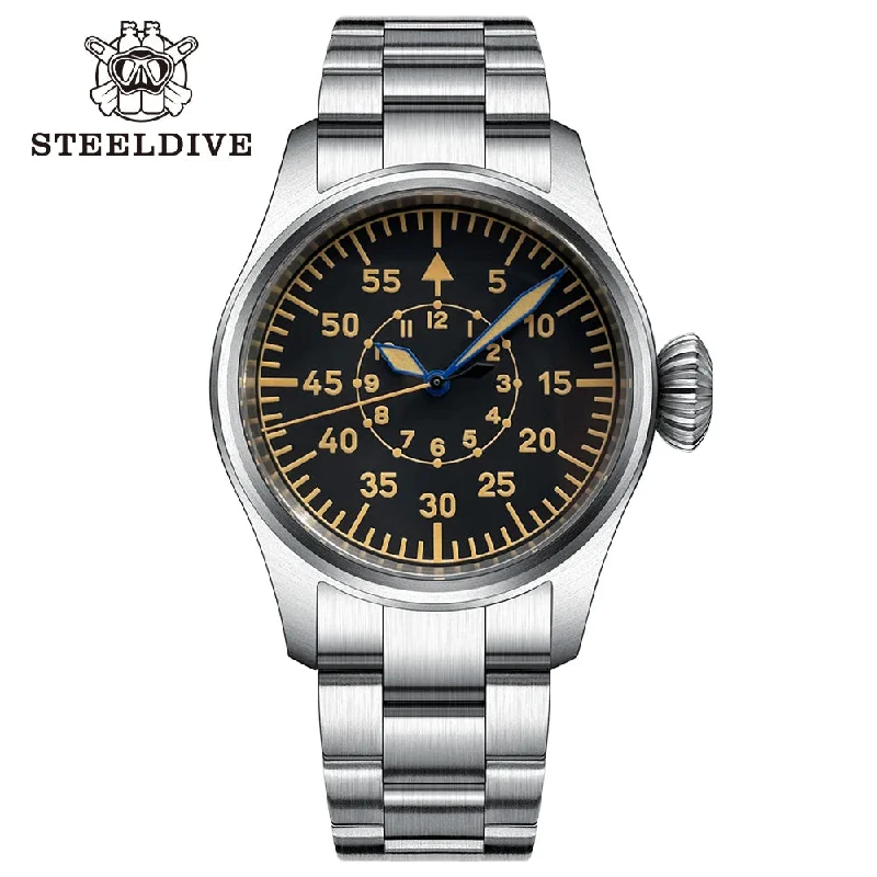 Men's Military Watches for Extreme Conditions -Steeldive SD1928B Military Field Pilot Watch Men's Military Watches for Extreme Conditions -Steeldive SD1928B Military Field Pilot Watch