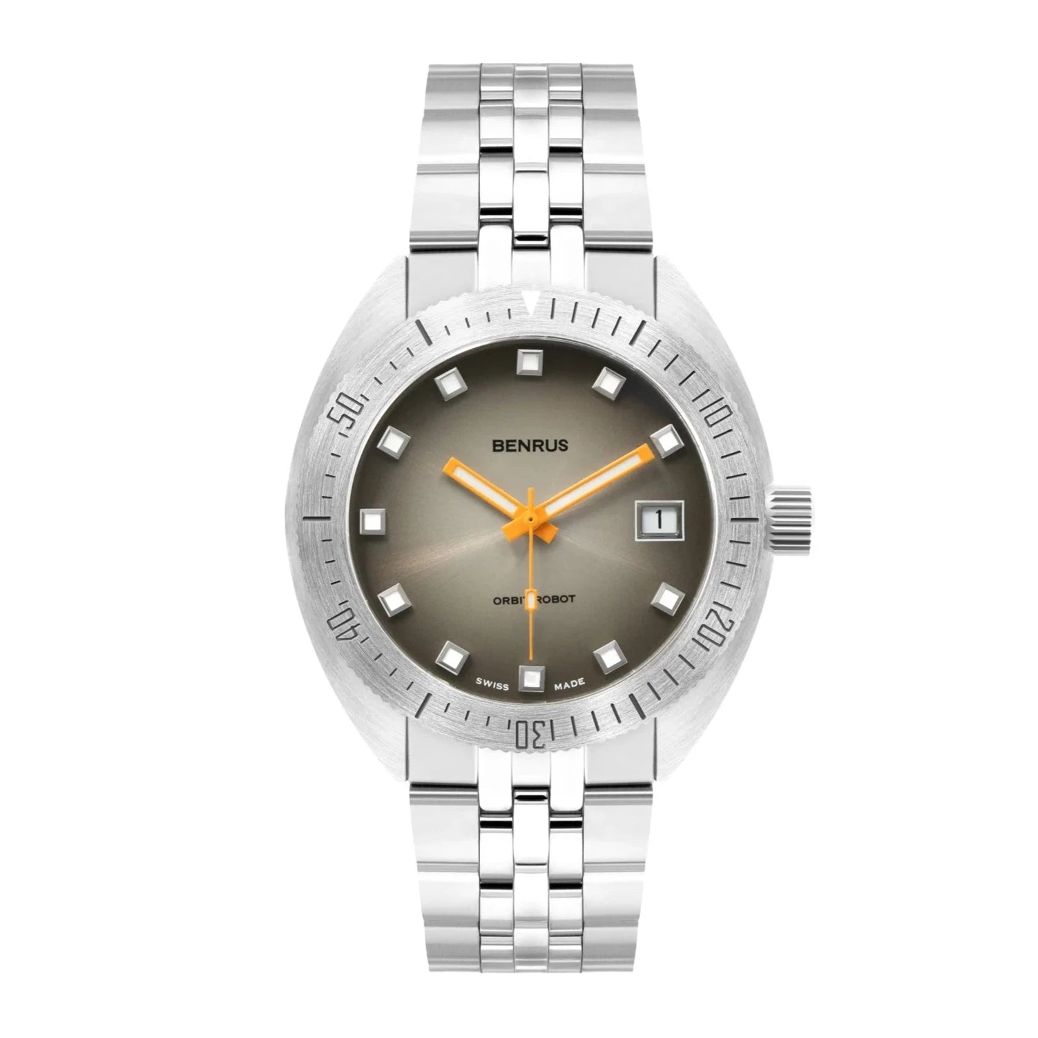 Men's Swiss Eco-Drive Edition-Benrus Men's Orbit Robot Skin Diver Watch Grey
