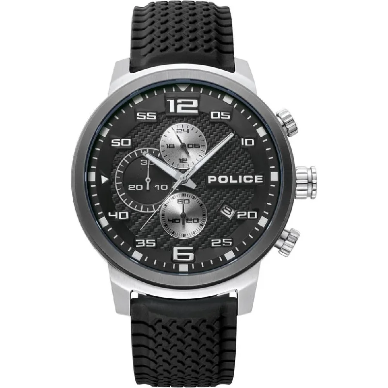Men's Business Meeting Style Dress Watches-Police Black Bromo Watch 15657JSTU/02P