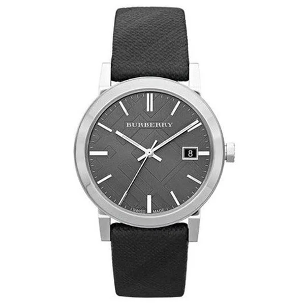 Unisex Extra Large Style Watches-Burberry BU9024 The City Nylon Black Patterned 38mm Watch
