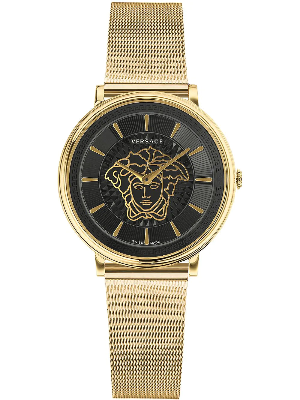 Men's Swiss Spring Edition-Versace Ladies Watch V-Circle 38mm Black Gold VE8102119