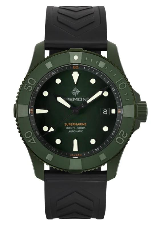 Men's Hybrid Dress Watches-Bremont Supermarine Ceramic Jungle Limited Edition SM43-DT-GNCER-GN-R-S