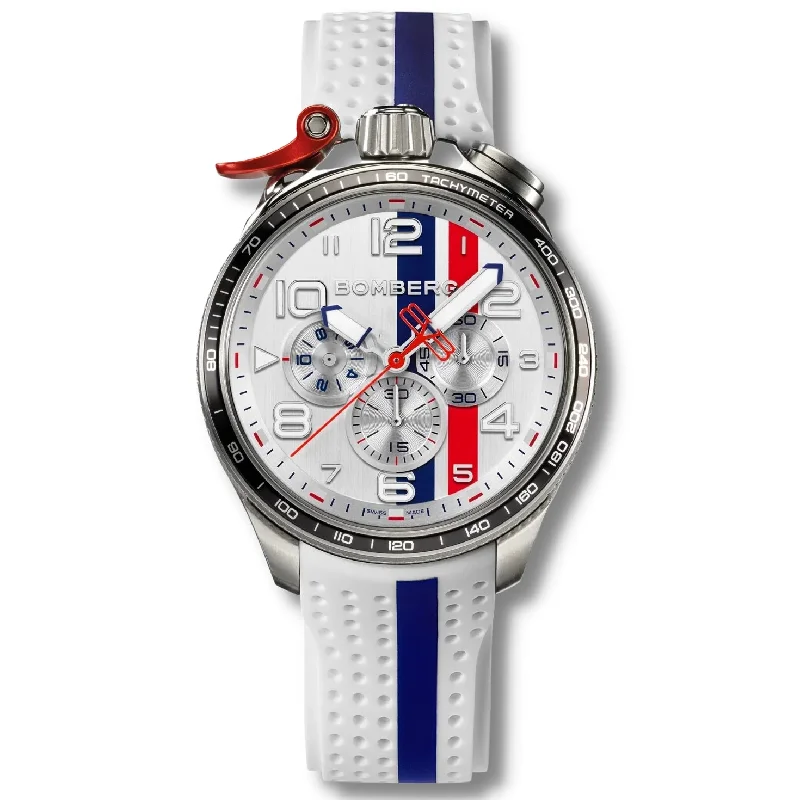 Men's Swiss Hybrid Edition-Bomberg Le Mans Men's White Watch BS45CHSP.059-4.10