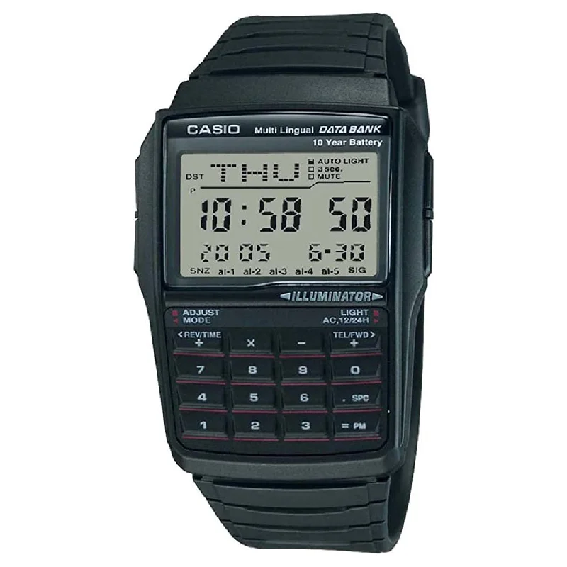 Unisex Local Brand Watches-Casio Watch Data Bank Multilingual Calculator Black DBC-32-1ADF