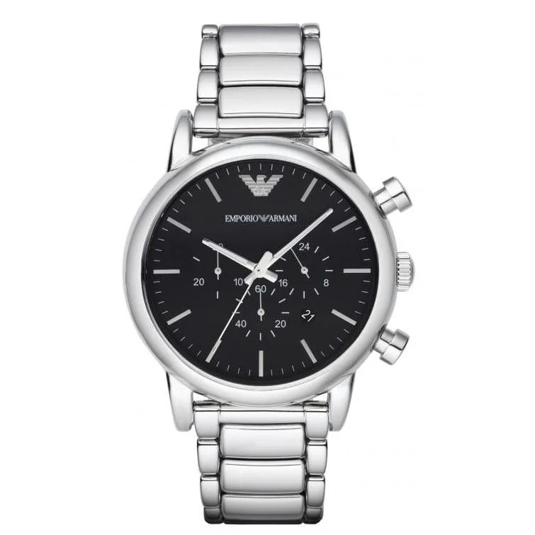 Men's Special Edition Dress Watches-Emporio Armani AR1894 Men's Luigi Silver Chronograph Watch