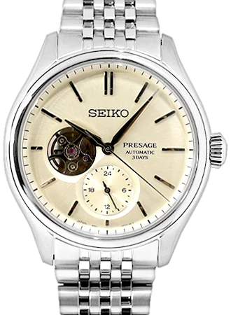 Men's Minimalist Design Dress Watches-Presage Classic Series Open-Heart Cream Ref. SARJ007 Men's Minimalist Design Dress Watches-Presage Classic Series Open-Heart Cream Ref. SARJ007
