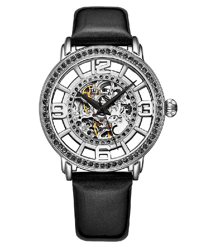 Silver Dial/Silver Case/Black Leather Strap