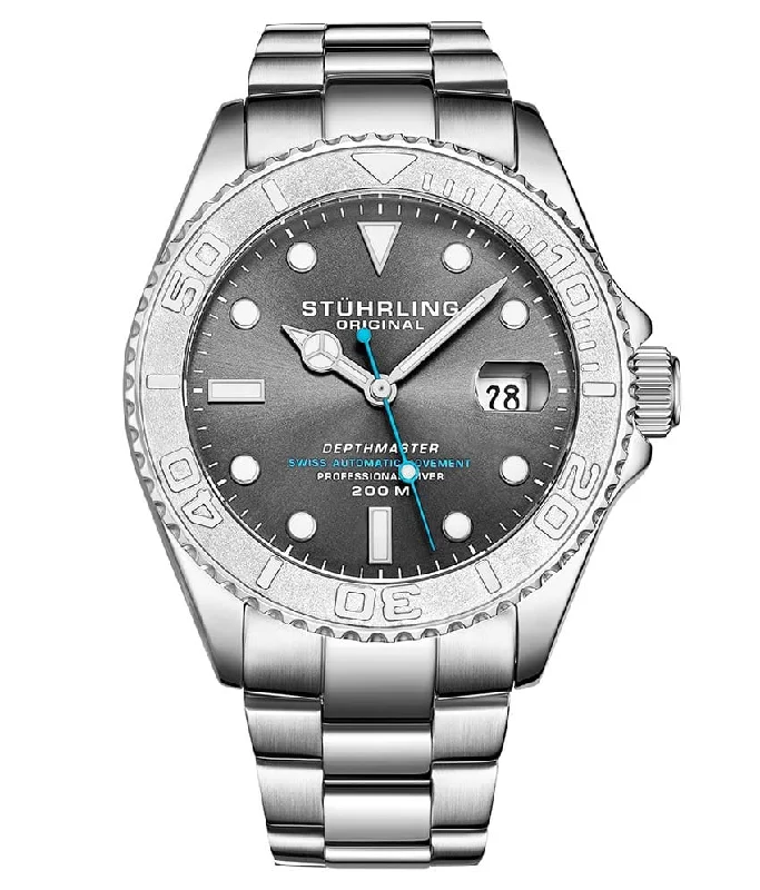 Grey Dial / Silver Case / Stainless Steel Bracelet Silver Deployant Buckle