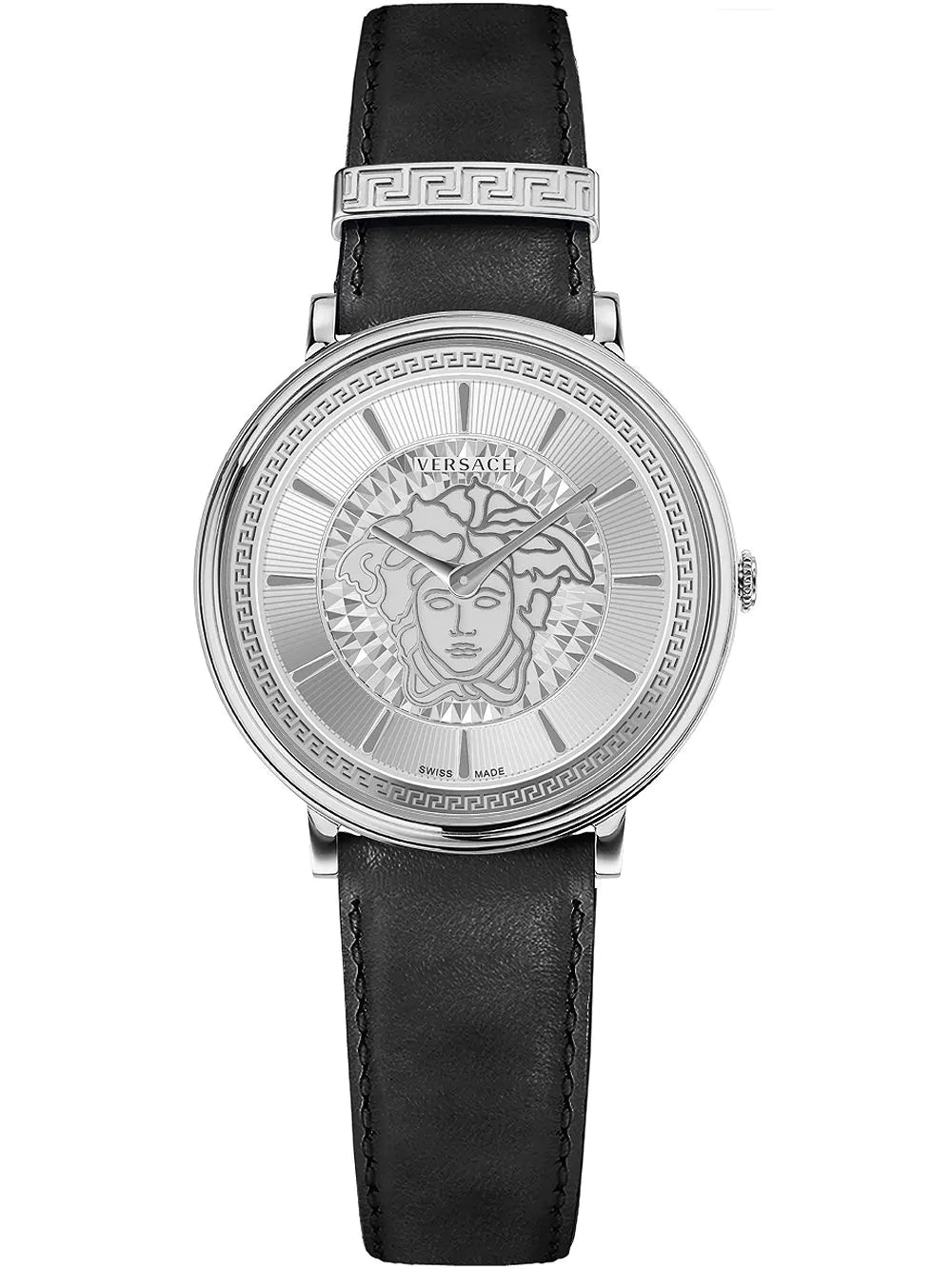 Men's Swiss Romantic Dinner Edition-Versace Ladies Watch V-Circle 38mm Black Silver VE8101719
