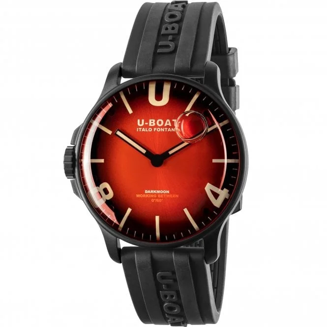 Men's Autumn Style Dress Watches-U-Boat 8697 Men's Cardinal Red  Darkmoon Watch