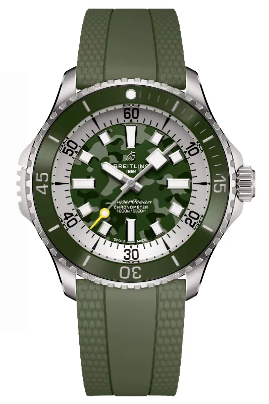 Men's Engagement Style Dress Watches-Breitling Superocean Automatic Titanium 46 Super Diver E10379D31L1S1