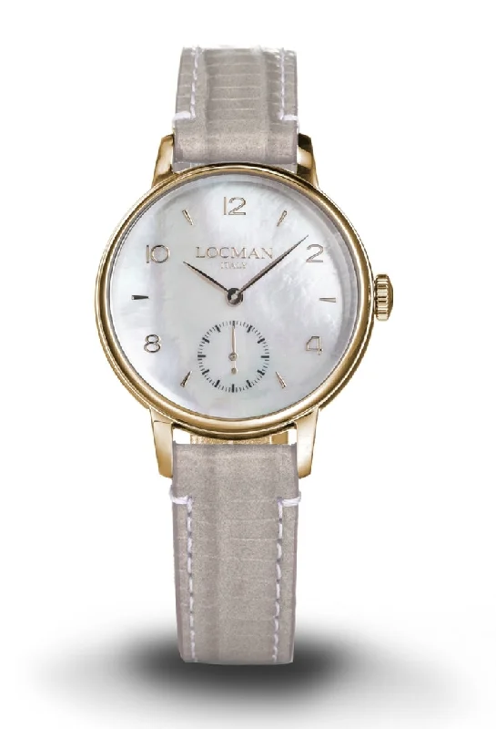 Women's Business Meeting Style Mechanical Watches-Locman 1960 donna secondi madreperla dorato pelle 0258R14R-RRMWRGPA Women's Business Meeting Style Mechanical Watches-Locman 1960 donna secondi madreperla dorato pelle 0258R14R-RRMWRGPA
