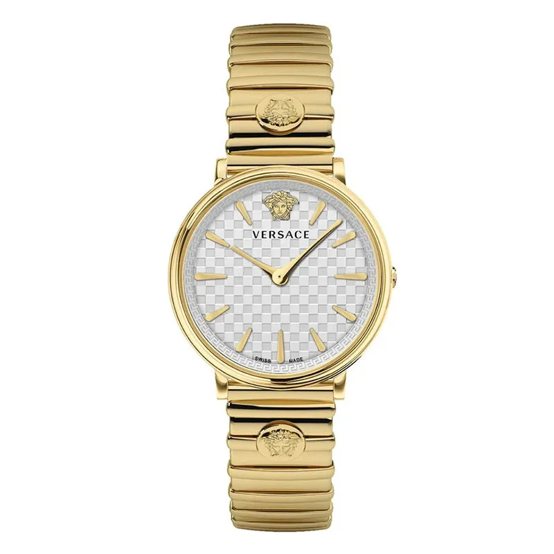Men's Swiss Watch Hybrid Edition-Versace Ladies Watch V-Circle 38mm Grey Gold VE8104822